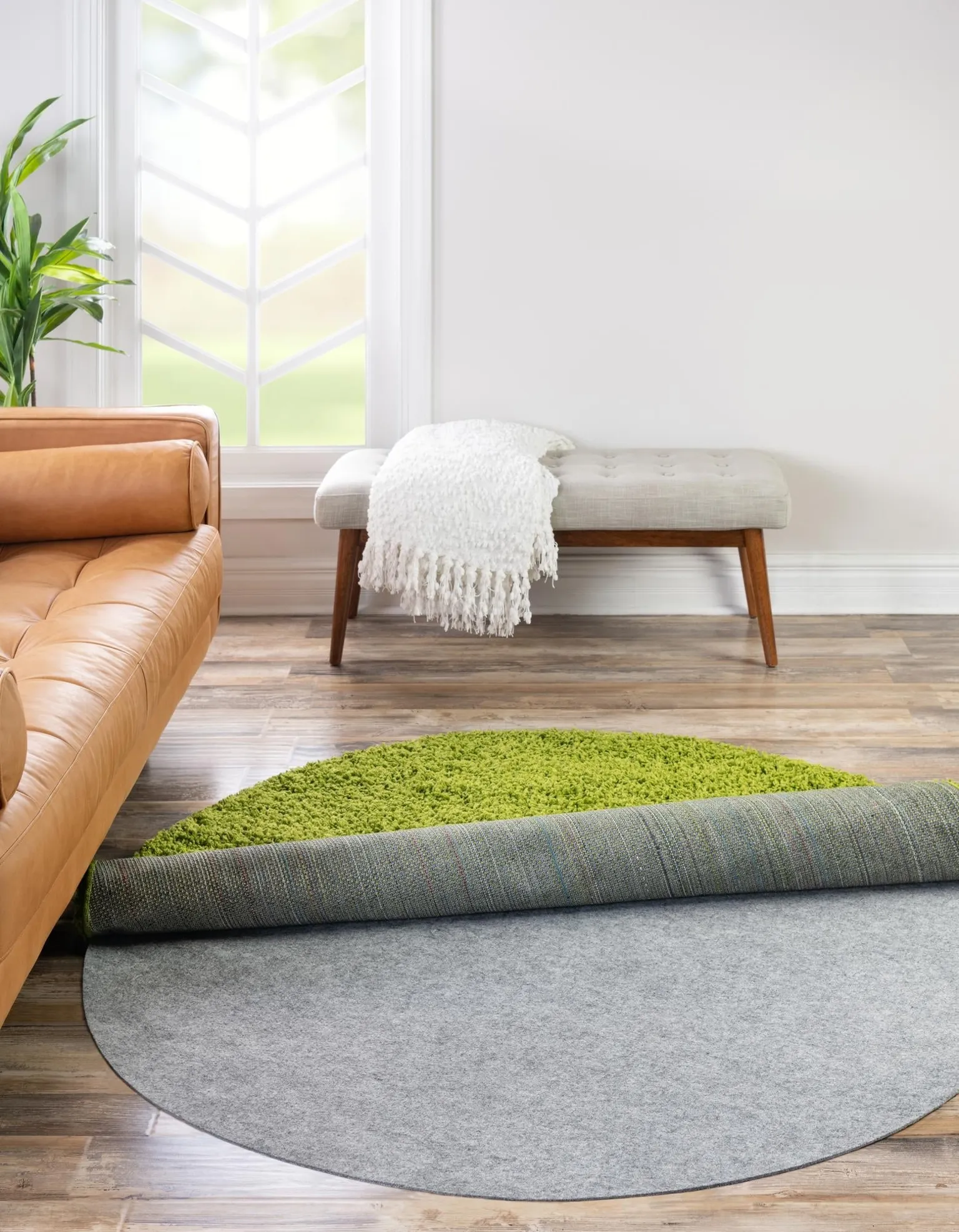 6' 11 x 6' 11 Everyday Performance Round Area Rug Pad Floor Protection Pad for Under Rugs & Carpet Non-Slip Backing Soft Cushioned Mat - CIRCLE SHAPE
